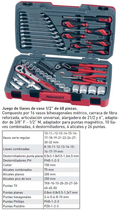 JUEGO LLAVES VASO 1/4-1/2 110PZS - 21110